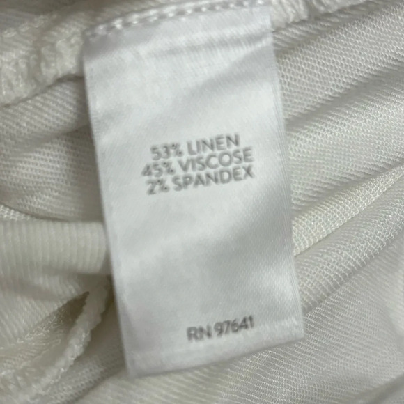 J Jill Linen Cropped Pants Wide Leg Stretch Elastic Waist Beach Boho Size Medium - Picture 11 of 13